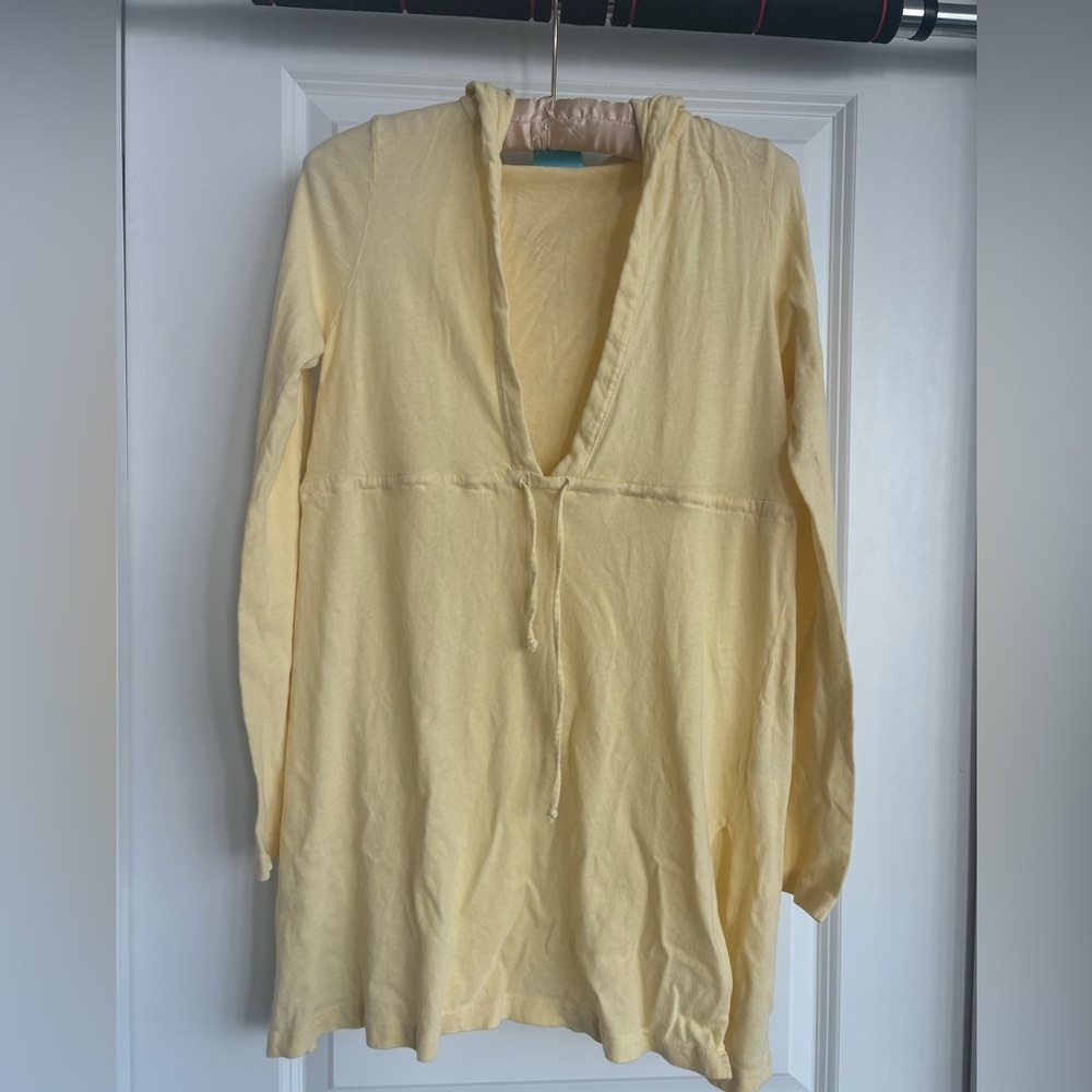Cover-up / lounge long sleeve dress/top with hood, C&C California